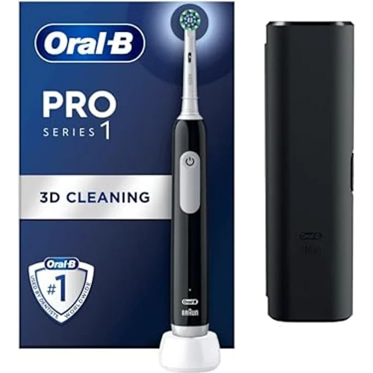 Braun Oral-B Pro Series 1 Black Electric Toothbrush with Travel Case, Rotierende-vibrierende Zahnbürste für tägliche Pflege, Sensibel, weiße Zähne – Bild 2