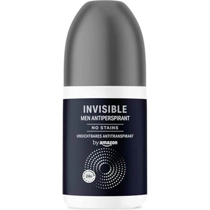 by Amazon Unsichtbarer Antitranspirant-Roll-On für Herren, 75 ml, 24 Stunden Schutz, vegan, fleckenfrei