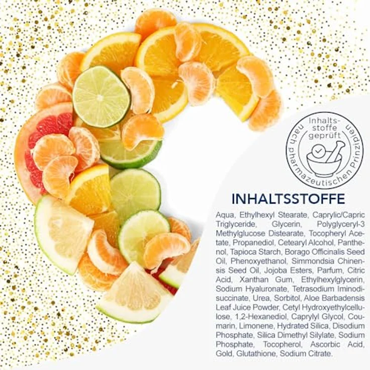 frei öl HYDROLIPID FeuchtigkeitsCreme GOLD - Intensive Feuchtigkeitspflege mit Gold Vitamin C für trockene Haut, mit Aloe Vera, Jojobaöl und Urea, vegan & dermatologisch getestet, 50 ml – Bild 4