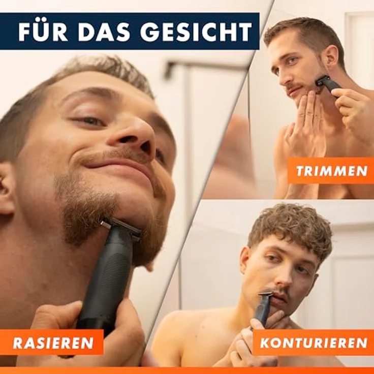Gillette Fusion One Hybrid, Trimmer und Haarschneider mit flexiblem Kopf, wasserdicht, 3 Bartkämme (1mm, 2mm, 5mm), wiederaufladbar – Bild 3