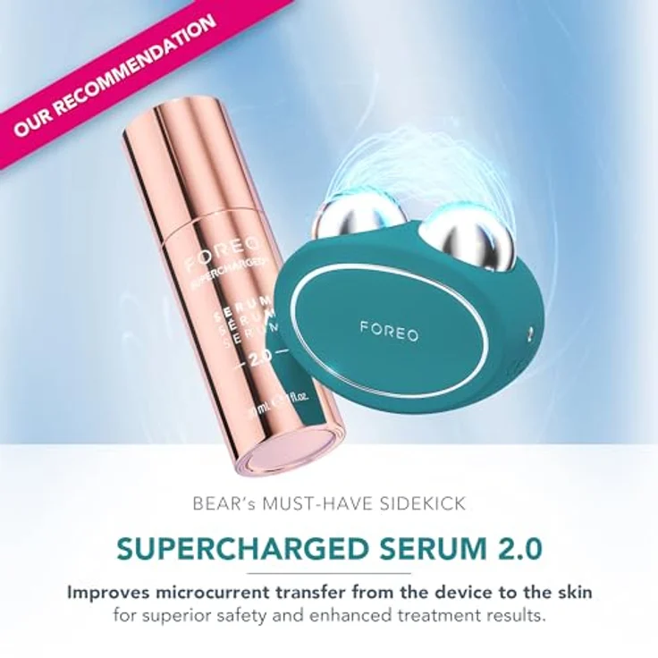 FOREO BEAR 2, Gesichtsmassagegerät mit Mikrostrom für Face Lifting & Toning, Anti-Aging, 5 T-Sonic-Massagen, Anti-Shock System 2.0, Evergreen – Bild 4