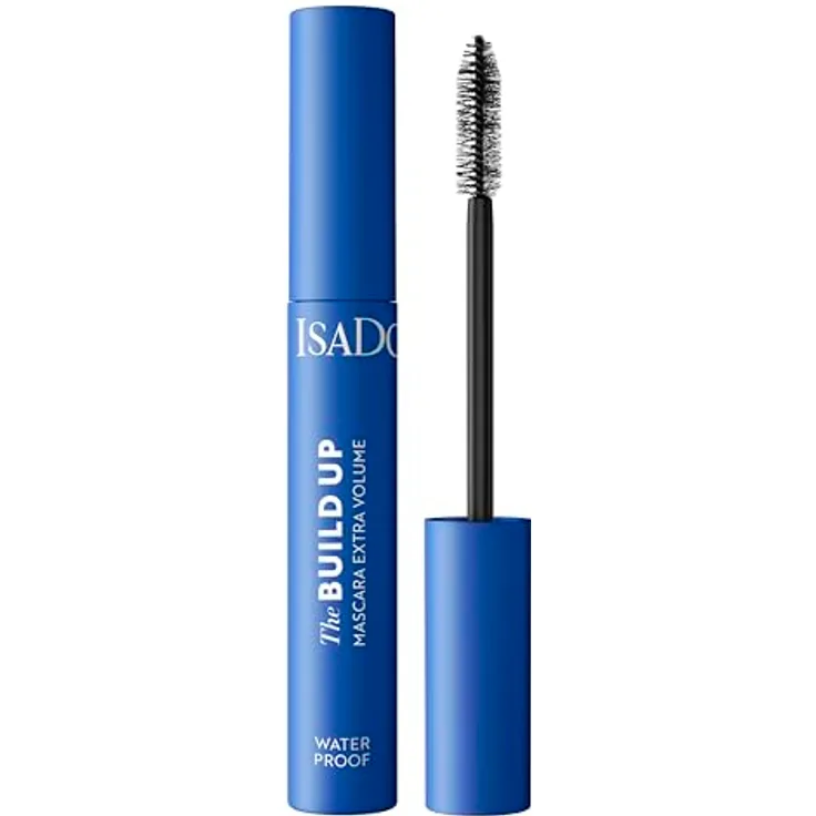 Isadora The Build Up Mascara Extra Volume (Black 01, 10 ml) - Aufbaubares Volumen, wischfest, klassisch geformte Bürste