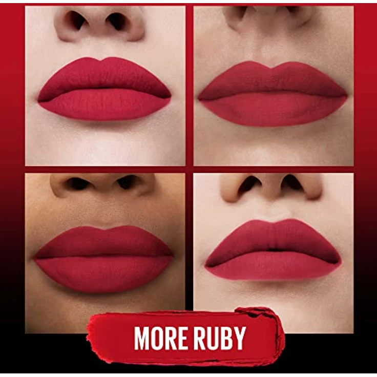 Maybelline New York Matter Lippenstift, Intensive Farbe und angenehmer Tragekomfort, Color Sensational Ultimatte, Farbe: Nr. 199 More Ruby (Rot), 1 x 2 g – Bild 4