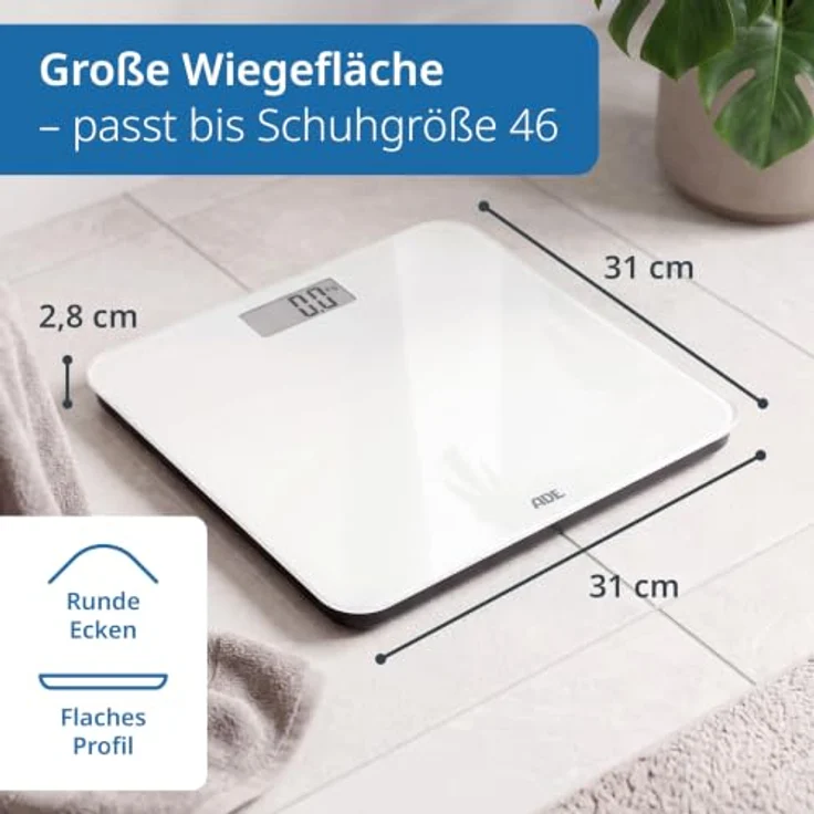 ADE Digitale Personenwaage, Körperwaage mit Sprachausgabe bis 250 kg, 5 Sprachen, ideal für Senioren, inkl. AAA Batterien – Bild 5