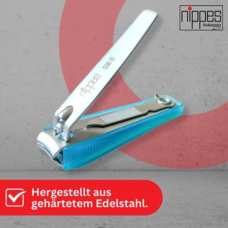 nippes Nagelknipser für Fuß- und Fingernägel | Mit Nagelfang | 6 cm | Fußnagel Knipser | Nagelpflege Knipser | Nagelknipser | Erleichtert das Kürzen von starken und festen Nägeln | Blau – Bild 2