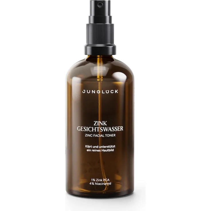 Junglück Zink Gesichtswasser 100 ml, klärend mit 1% Zink PCA und 4% Niacinamid für ölige und unreine Haut