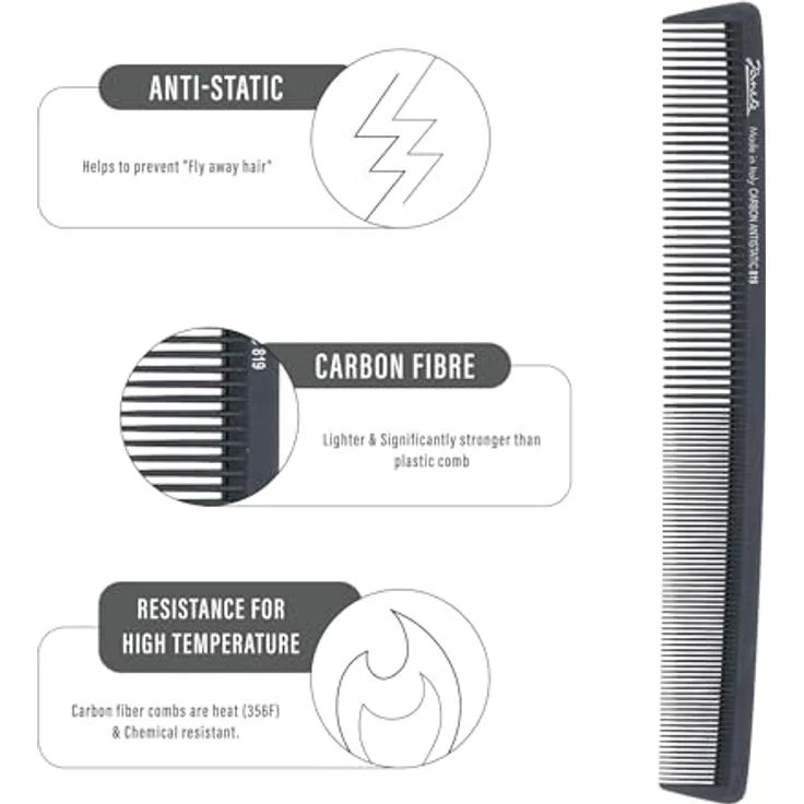Jäneke Carbon Haarschneidekamm 9 Zoll – Bild 5