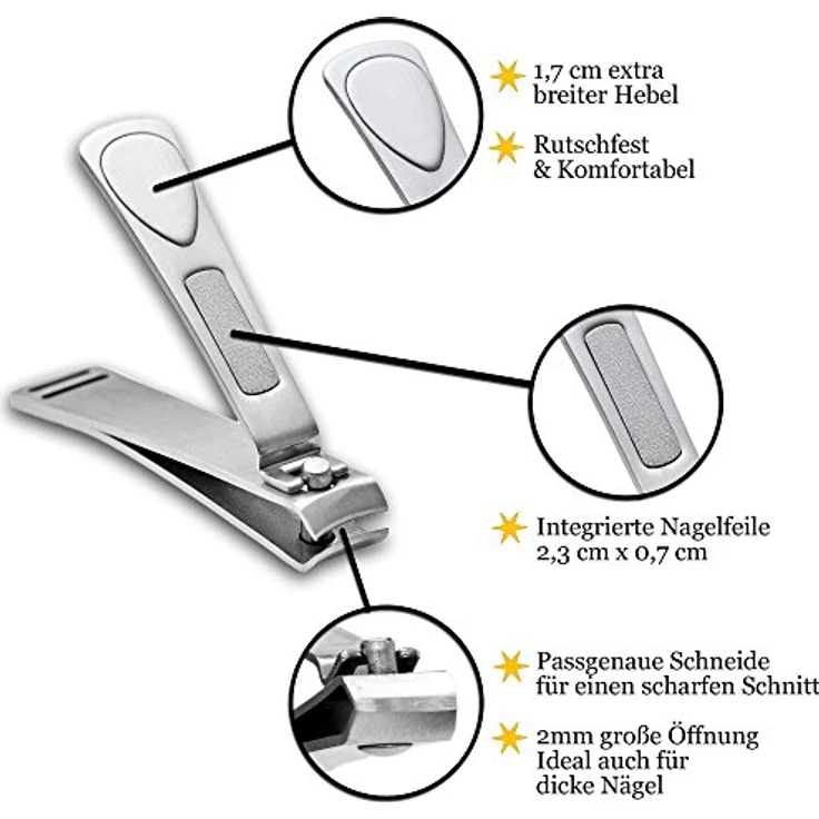 K-Pro Nagelknipser Groß - Edelstahl Fingernägel Fußnägel Nagelzwicker - 1 Stück – Bild 2
