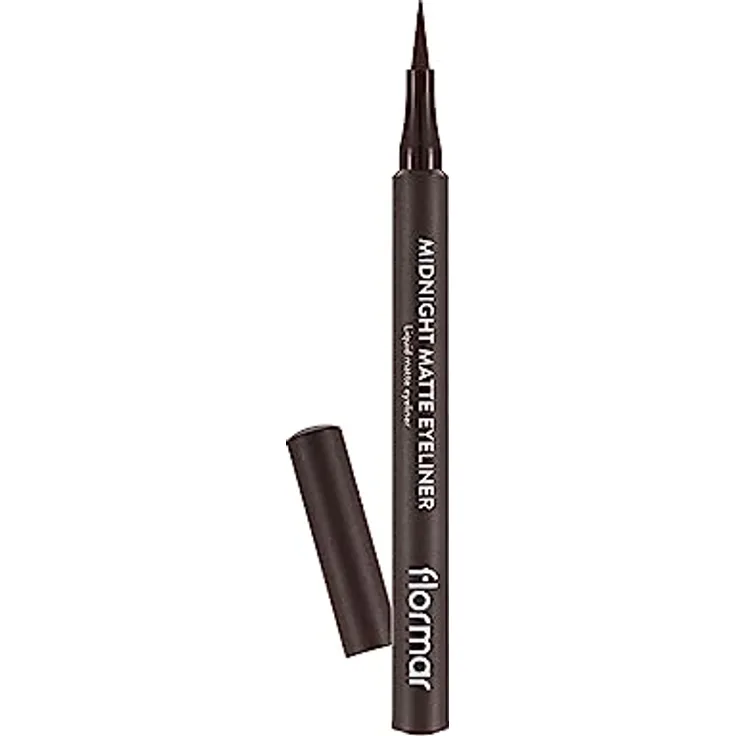 flormar Midnight Matte Eyeliner, Eyeliner im Filzstift mit Matt-Effekt, Farbton 02 Brown, 1 ml