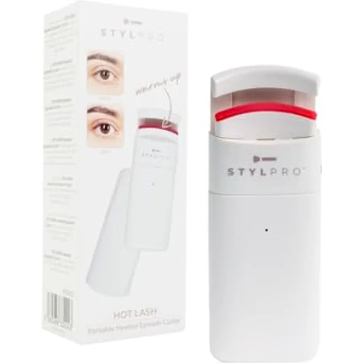 StylPro Hot Lash, Beheizte Wimpernzange mit sanfter Wärme, inklusive Reiseetui und Batteriestandsanzeige