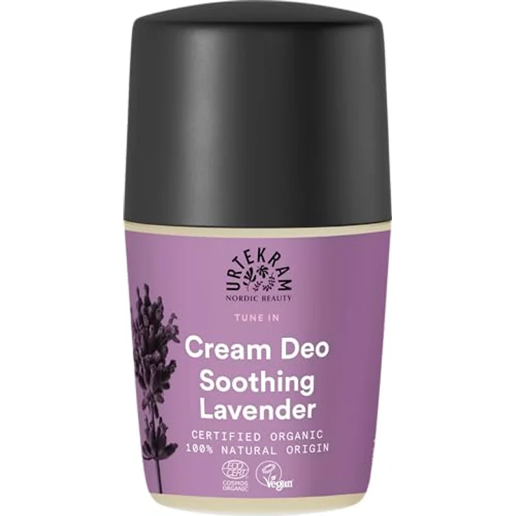 Urtekram Purple Lavender Creme Deo Roll-On Bio, 0% Aluminium, mit Lactobacillusferment und Hyaluronsäure, 50 ml – Bild 1