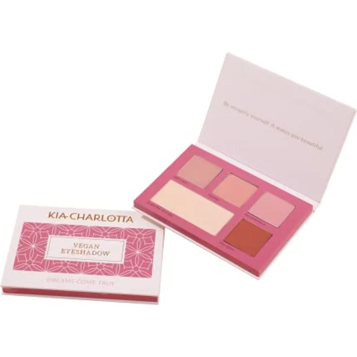 Kia-Charlotta, veganer Lidschatten, zertifizierte Naturkosmetik & vegan, tierleidfrei, 5 langanhaltende Farben, Made in Germany, 12,8g (Nuancen von Cream und Rosa)