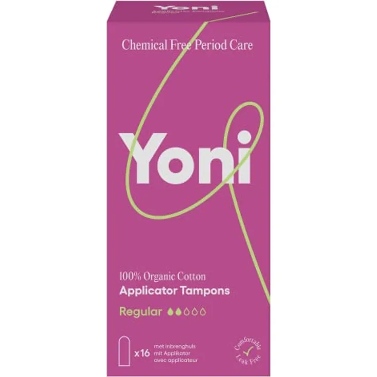 Yoni Tampons Normal mit Applikator, 16x 100% Bio-Baumwolle, hypoallergen, atmungsaktiv, recyclebarer Applikator, ohne Kunststofffolien und synthetische Inhaltsstoffe