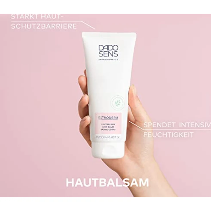 DADO SENS EXTRODERM HAUTBALSAM (200ml) - Bei Neurodermitis & Psoriasis, Pflegt und Beruhigt Trockene Haut Jeden Alters Besonders Sanft, Feuchtigkeitsspendend, Vegan – Bild 3