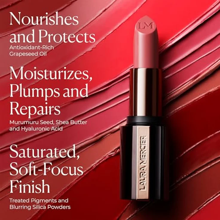 Laura Mercier Caviar Hydra-Crème Lippenstift, pflegender Lippenstift mit intensiver Farbe, 3,25 g, Farbe 123 FIFTH AVE – Bild 6