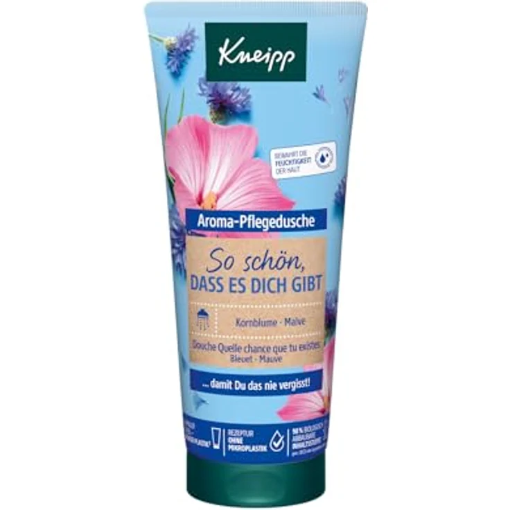 Kneipp Aroma-Pflegedusche So schön, dass es Dich gibt, Duschgel mit natürlichen Extrakten aus Kornblume, Malve und natürlich pflegendem Öl, zartes und geschmeidiges Hautgefühl, 200ml – Bild 1