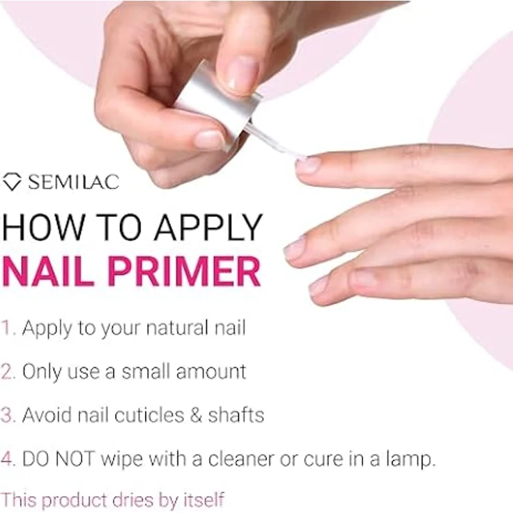 Semilac Primer UV LED Nagellack Gel Nägel Maniküre Gellack Gel Polish 7 ml Schützt die Nägel vor Verletzungen – Bild 3