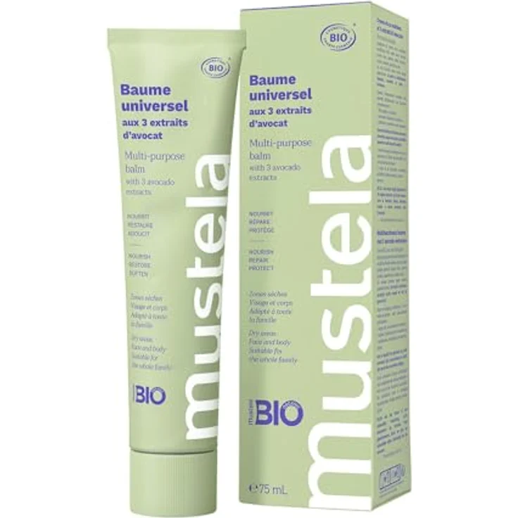Mustela Bio Universal Balsam, Körpercreme 75 ml, vegan, parfümfrei, für alle Hauttypen – Bild 1
