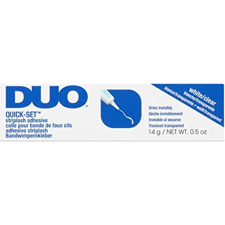 ARDELL DUO Wimpernkleber Transparent (14gr) mit Schnelltrocken-Formel & extra starkem Halt für falsche Wimpern zum Kleben | Das Original der Wimpernverlängerung | Quickset Clear, Tube & wasserfest