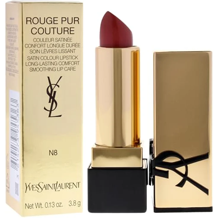 Yves Saint Laurent Rouge Pur Couture N8, Lippenstift + Lipgloss, 3.8 g, intensives Farbfinish – Bild 3