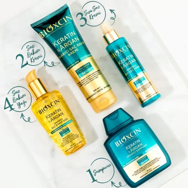 BIOXCIN Bioxcin Keratin & Argan Reparierendes Haarpflegeöl 150ml - Tiefenwirksame Pflege für Geschädigtes Haar mit Anti-Frizz Effekt - Für Alle Haartypen – Bild 4