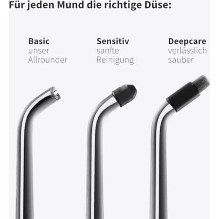 Zahnheld® Ersatzdüsen Basic für Munddusche Aquadent, 3 Stück, effektive Reinigung, schwarz – Bild 5