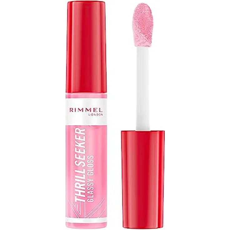 Rimmel London Thrill Seeker Glassy Gloss Lipgloss Pink Candy 10 ml - Vegan, Glutenfrei & Voluminös – Bild 1