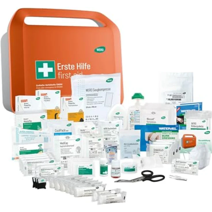 WERO Erste-Hilfe-Koffer Smart Case groß ÖNORM Z 1020, staub- & spritzwassergeschützt mit Farbleitsystem und Wandhalterung – Bild 1