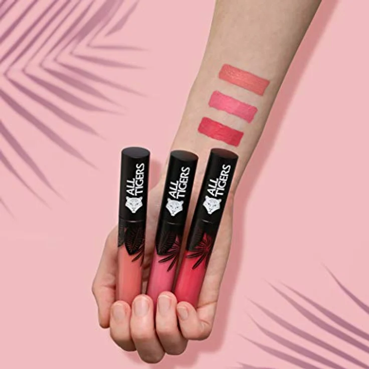 All Tigers Lippen Natural and Vegan Lipstick Lippenstift 784 Coral Pink 8 ml – Bild 9