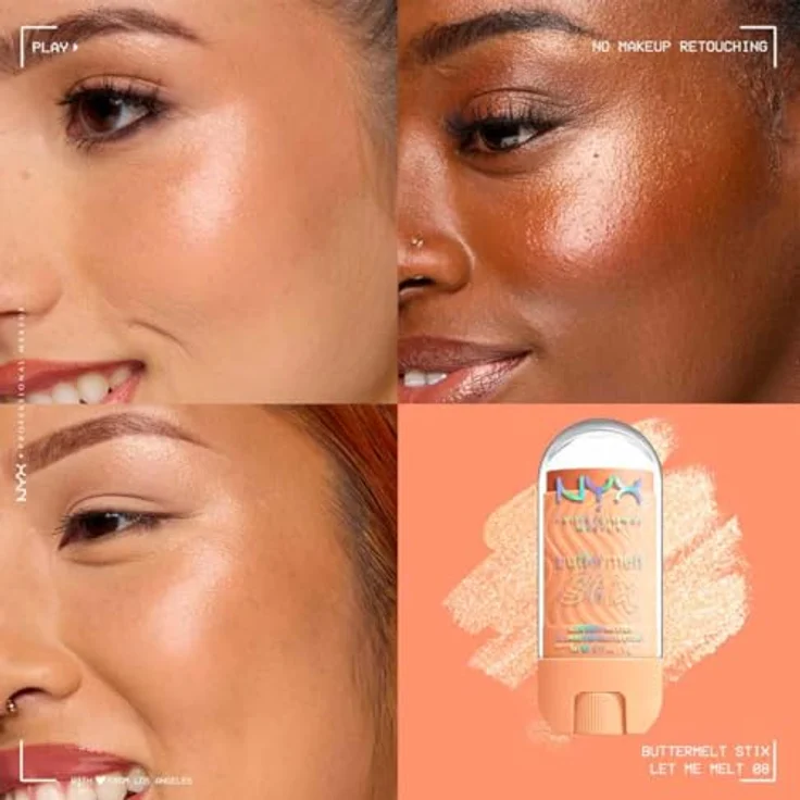 NYX PROFESSIONAL MAKEUP Buttermelt Stix Glow Boosting Highlighter, samtig-weicher Highlighter für strahlenden Glow, bis zu 8h Halt, Let Me Melt – Bild 3