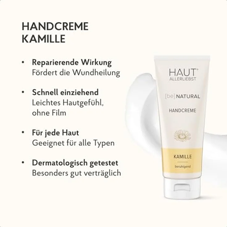 HAKA Handcreme Kamille, 3x 200ml, intensive Pflege für trockene Hände, mit Kamillenextrakt & Vitamin E, zieht schnell ein, vegan, ohne Parabene und Mikroplastik – Bild 3