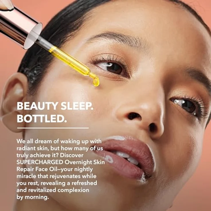 FOREO SUPERCHARGED Overnight Skin Repair Gesichtsöl - Anti-Aging Vitamin-E-Öl-Serum mit japanischem Kameliensamen & Avocadoöl - Alle Hauttypen - Vegan & tierversuchsfrei - 30ml – Bild 3