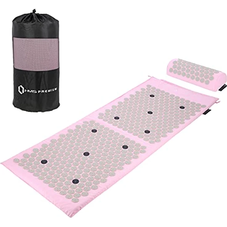 HMS Premium Akupressurmatte Rosa Set mit Kissen, 15444 Akupressur-Spitzen für optimale Massage, handlich und waschbar – Bild 6