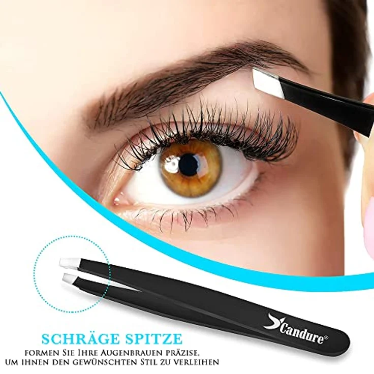 Candure Pinzetten Set 4-teiliges Präzisions-Pinzettenset aus Edelstahl, Anwendungsbereich: Augenbrauen, Verwendung zum: Formen & Zupfen - Preisvergleich – Bild 6