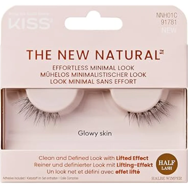 KISS The New Natural Effortless Minimal Look Künstliche Wimpern Glowy Skin 2 St. – Bild 1