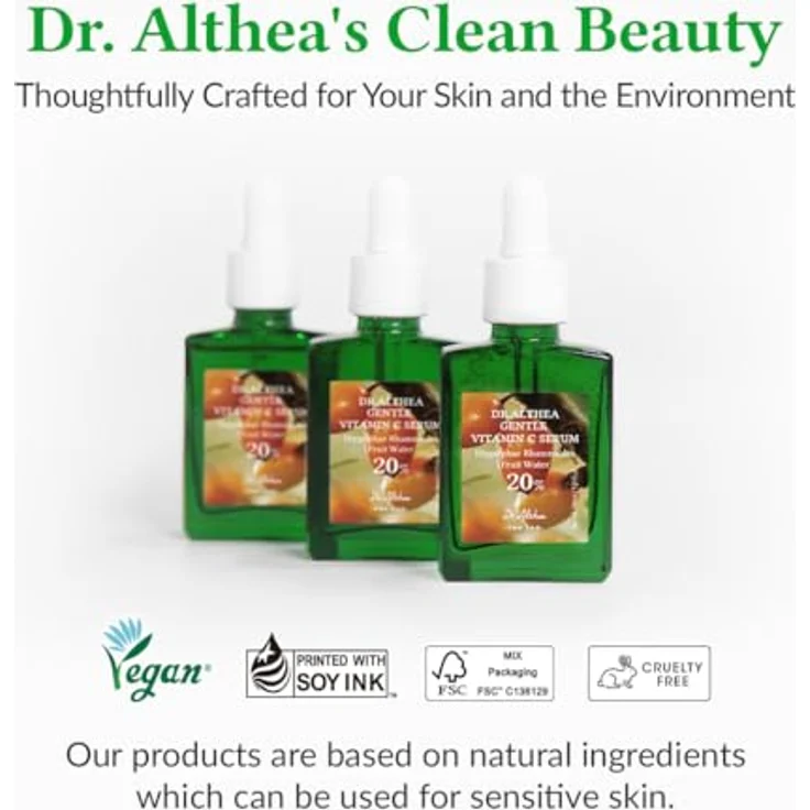Dr. Althea Gentle Vitamin C Serum, 30 ml, leichtes Gesichtsserum zur Verjüngung der Haut, vegan, antioxidative Wirkung – Bild 5