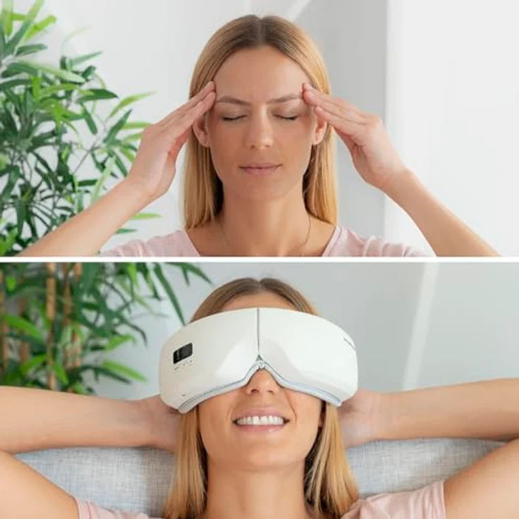 InnovaGoods Augenmassagegerät, kabelloses Massagegerät mit Wärme, Vibration und 5 Massagemodi, grau – Bild 5