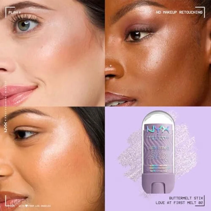 NYX PROFESSIONAL MAKEUP Buttermelt Stix Glow Boosting Highlighter, samtig-weicher Highlighter mit bis zu 8h Halt, Love At First Melt, 14 Farbtöne – Bild 3