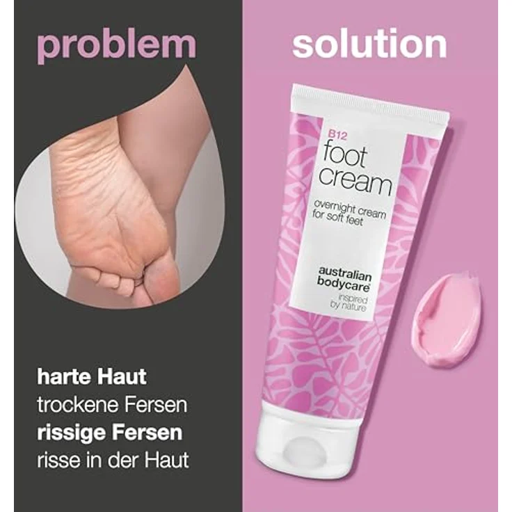 Australian Bodycare B12 Fußcreme, mit 10% Urea und Sheabutter, intensive Pflege für rissige Fersen und trockene Haut – Bild 2