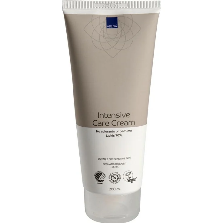 Abena Intensivpflegecreme, Bodylotion ohne Farbstoffe und Duftstoffe, 70% Lipide, 200 ml