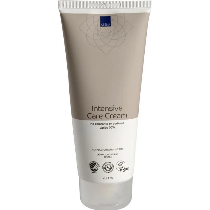 Abena Intensivpflegecreme, Bodylotion ohne Farbstoffe und Duftstoffe, 70% Lipide, 200 ml
