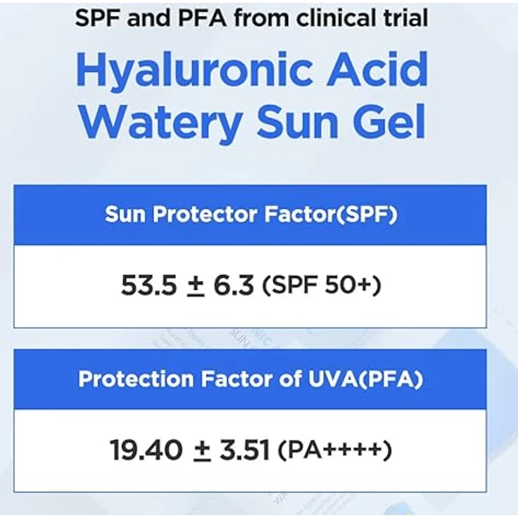 ISNTREE Hyaluronic Acid Watery Sun Gel 50ml - Sonnencreme für Gesicht mit Hyaluron - SPF/LSF 50+ Sunscreen – Bild 5