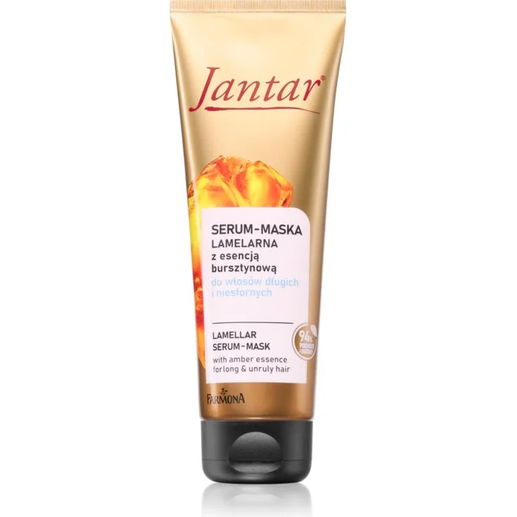 Farmona Jantar Amber Essence Serum für langes Haar, 100 ml, intensiv feuchtigkeitsspendend, regeneriert die Haarstruktur, mit Keratin und Arganöl