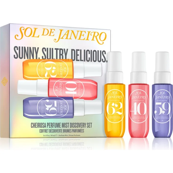 Sol de Janeiro Cheirosa Perfume Mist Discovery Set, Körpersprays für Damen, 3x30 ml mit luxuriösen Gourmet-Düften