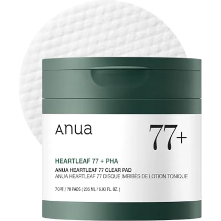 Anua Heartleaf 77% Clear Pad, beruhigende Toner-Pads mit 77% Herzblattextrakt für sanfte Exfoliation, 160g