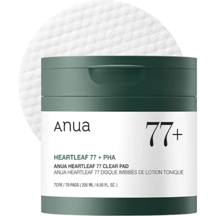 Anua Heartleaf 77% Clear Pad, beruhigende Toner-Pads mit 77% Herzblattextrakt für sanfte Exfoliation, 160g – Bild 1