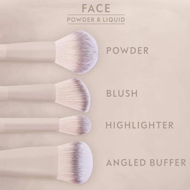Luvia Cosmetics Nude Aura Pro Brush Set, Augenpinsel-Set mit 14 verschiedenen Pinseln und Tasche für Präzisions-Make-up Anwendungen – Bild 3