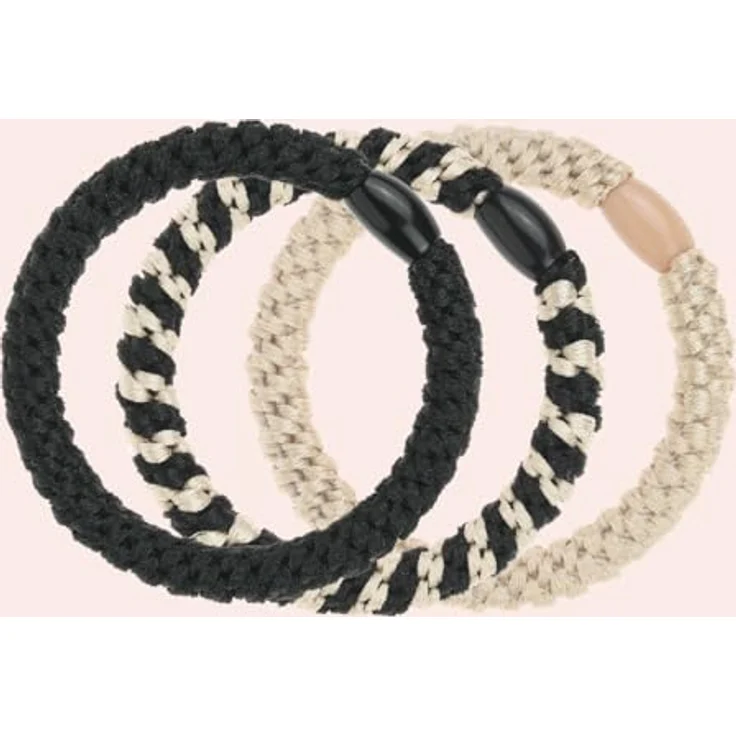 Invisibobble Twistar Haargummi Classical Braids, Elegante Zopfgummi in Schwarz & Gold, 3 Stück – Bild 2