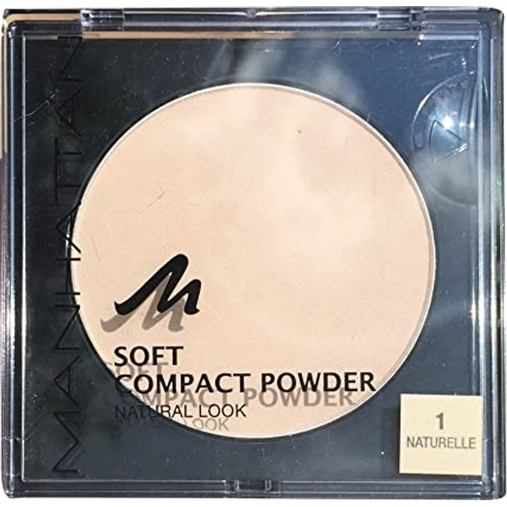 Manhattan Cosmetics Soft Compact Powder Helles Kompakt Puder Mit Puderquaste für einen matten und ebenmäßigen Teint Farbe Naturelle 1 9 g – Bild 2