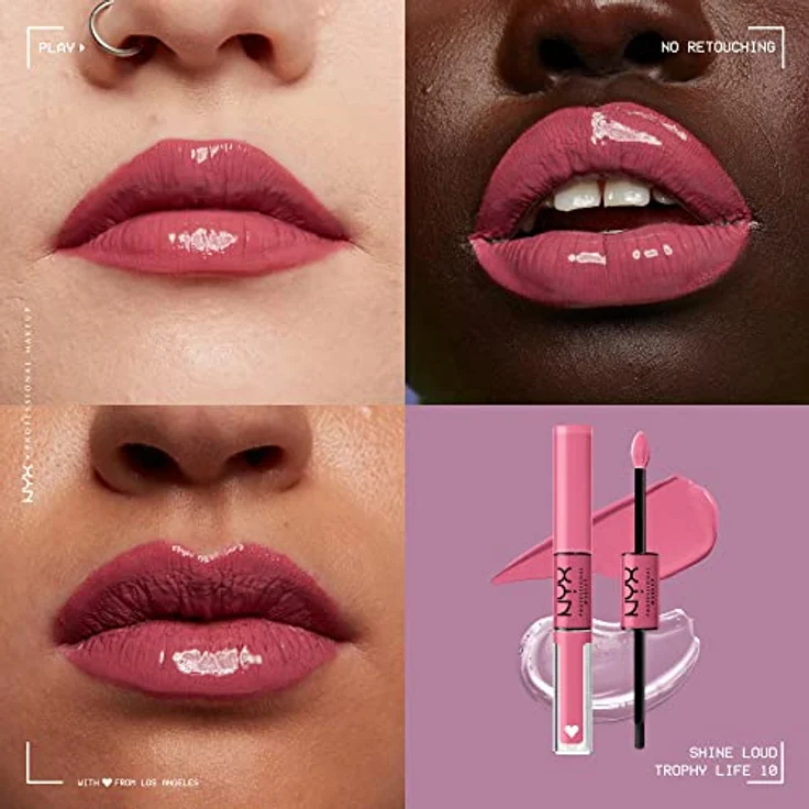 NYX Professional Makeup Shine Loud High Pigment Lip Lippenstift, hochglänzender Kussfester Lippenstift, 3,4 ml – Bild 4